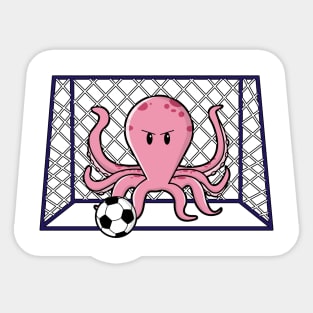 Octopus as Goalkeeper with Soccer ball Sticker